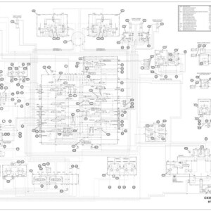 Puede incluir: Diagrama esquem&aacute;tico hidr&aacute;ulico detallado en blanco y negro para una excavadora CX350C / CX380C. El diagrama incluye numerosos componentes interconectados, l&iacute;neas y etiquetas, con una leyenda y texto en la esquina inferior derecha.