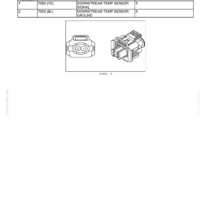 May include: Diagram of a connector labeled "CONNECTOR X-122 - DOWNSTREAM" with pin numbers, wire numbers, circuit references, and electrical schematic frame details. Includes two illustrations of the connector.
