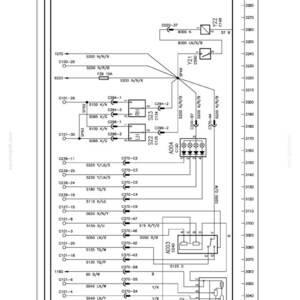 May include: Diagram of an electrical system, with numerous lines, circles, and text labels. The diagram includes labels such as "SECTION 55 - ELECTRICAL SYSTEM - CHAPTER 20" and "5200 N/R/B". The diagram is a technical illustration.