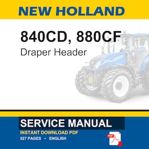 New Holland 840CD, 880CF Draper Header Service Repair Workshop Manual | Instant PDF Download image 1