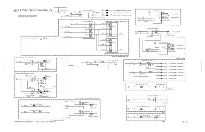May include: A technical electric circuit diagram labeled Electric Circuit Diagram (C) with the text Applicable YM62U00101-. The document displays various electrical components, relays, and wiring connections represented by lines and symbols on a white background.