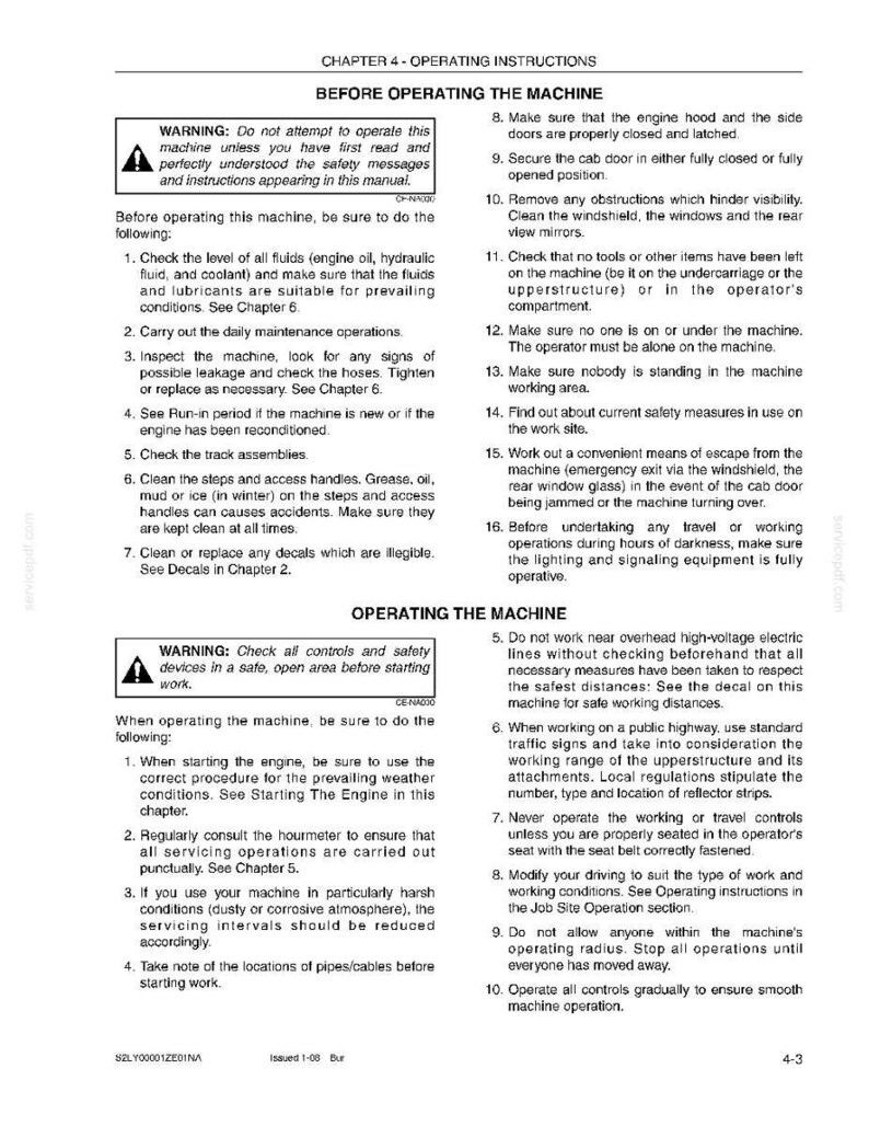 Kobelco SK850 Super Acera Tier 3 Crawler Excavator Operator Owners Operation Manual | Instant PDF Download image 6