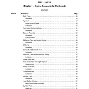 Pode incluir: Uma p&aacute;gina de um manual intitulada "SE&Ccedil;&Atilde;O 10 - MOTOR" com um &iacute;ndice de componentes do motor. A tabela inclui se&ccedil;&otilde;es como "Volante", "Pist&otilde;es e bielas" e "C&aacute;rter de &oacute;leo", com os n&uacute;meros de p&aacute;gina correspondentes.