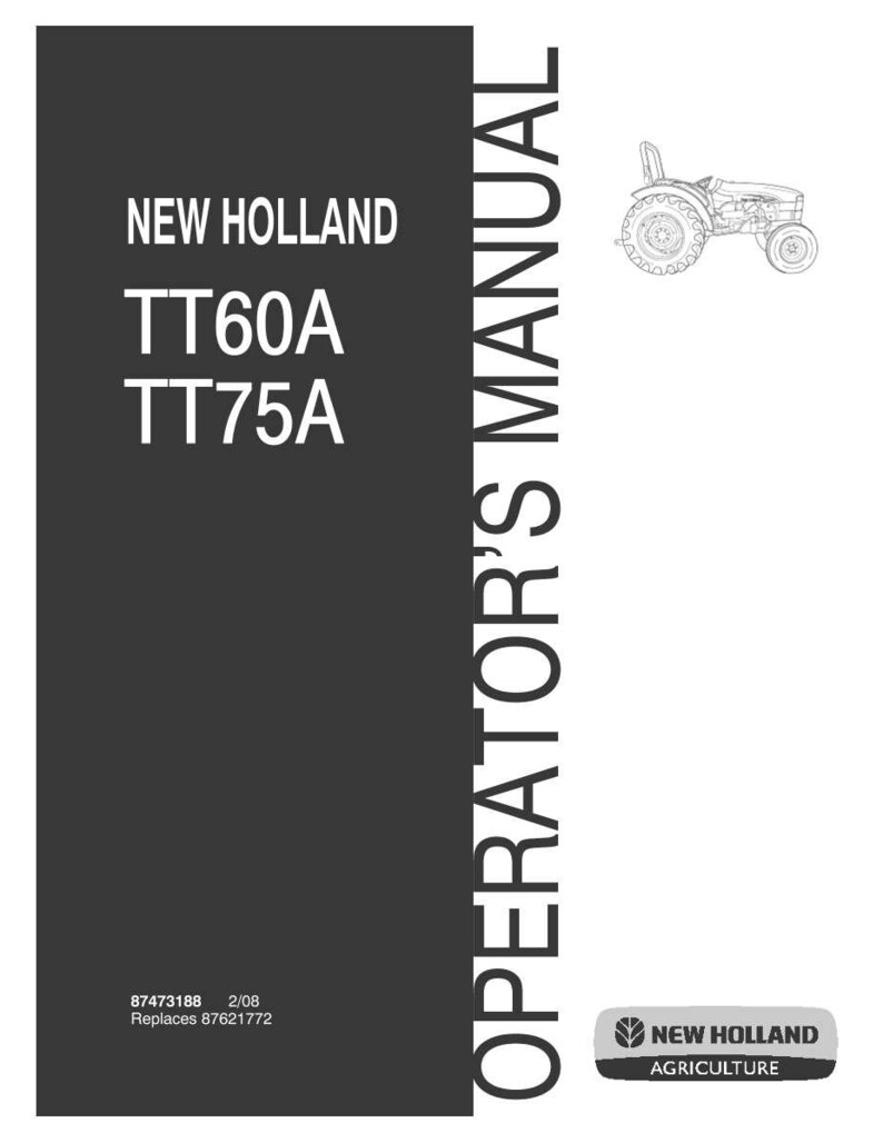 New Holland TT60A, TT75A Tractor Operator Owners Operation Manual | Instant PDF Download image 3