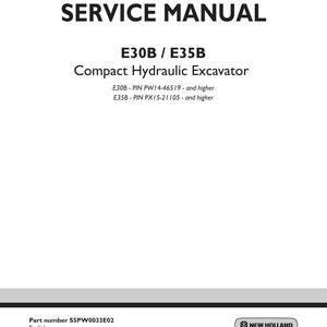 New Holland E30B, E35B Compact Hydraulic Excavator Service Repair Workshop Manual | Instant PDF Download image 3