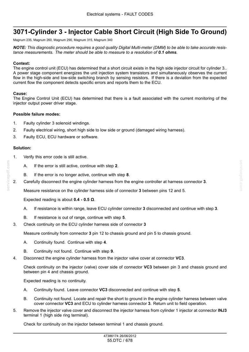Case Magnum 235, 260, 290, 315, 340 Traktor Service Reparation Verkstadsmanual PDF | Direkt PDF Nedladdning bild 10