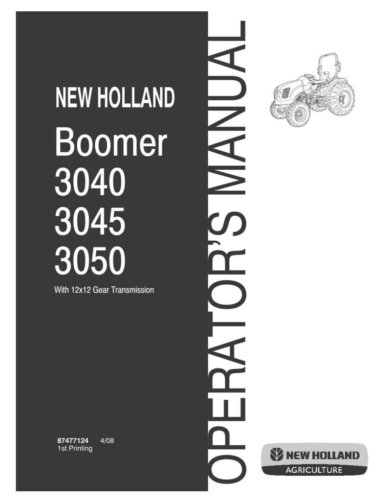 New Holland Boomer 3040, 3045, 3050 Tractor Operator Owners Operation Manual | Instant PDF Download image 3