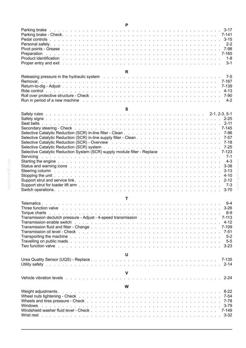May include: A detailed page from a manual, featuring a table of contents with various automotive system topics. The text is black on a white background, with section titles and page numbers.