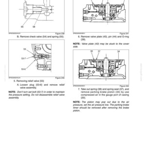 May include: A technical manual page titled Section 3 - Disassembly and Assembly Chapter 33 - Upper Slewing Structure. It contains four black and white line drawings labeled Figure 239, 240, 241, and 242, showing mechanical components with numbered parts.