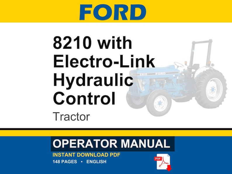 Ford 8210 with Electro-Link Hydraulic Control Tractor Operator Owners Operation Manual | Instant PDF Download image 1