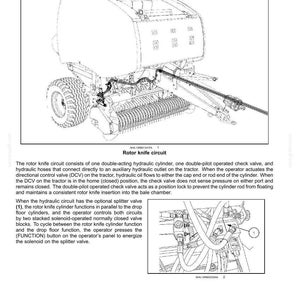 May include: Detailed technical diagram of a cutter control circuit, likely for agricultural machinery. The image shows a complex arrangement of hydraulic components, including cylinders, valves, and hoses. The diagram is labeled with text and numbers for reference.
