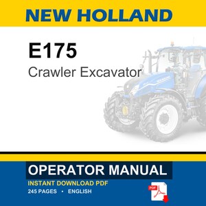 New Holland E175 Crawler Excavator Operator Owners Operation Manual | Instant PDF Download image 1