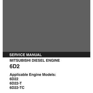 Mitsubishi 6d22, 6d22-T, 6D22-TC dieselmotorer, service och reparation, verkstadsmanual | Direkt PDF-nedladdning bild 3