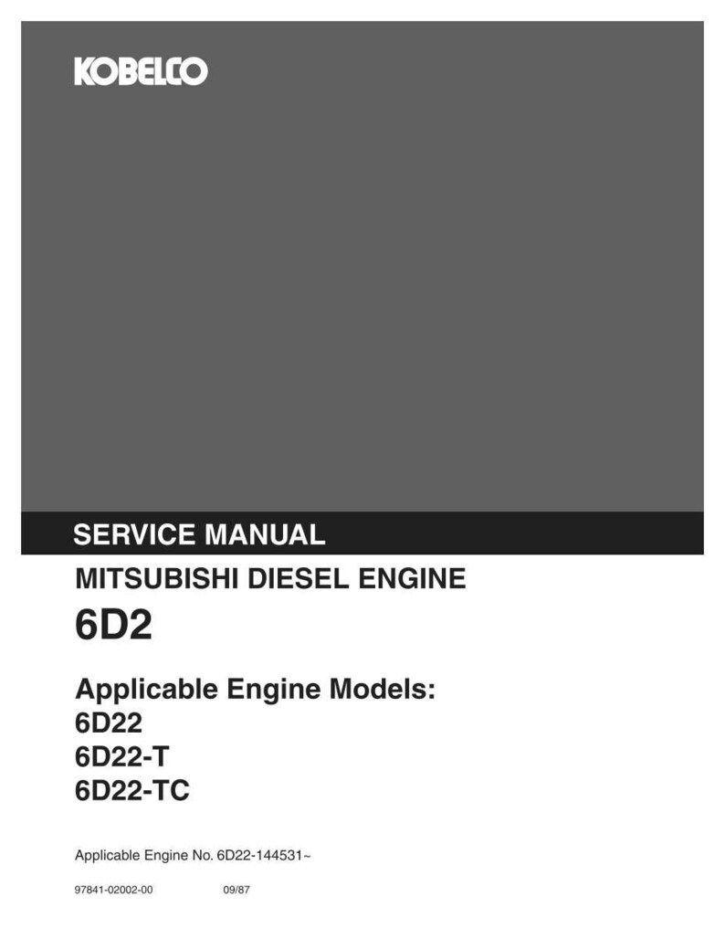 Mitsubishi 6d22, 6d22-T, 6D22-TC dieselmotorer, service och reparation, verkstadsmanual | Direkt PDF-nedladdning bild 3