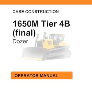 May include: Image of a yellow and gray bulldozer, labeled "1650M Tier 4B (final) Dozer." The image is set against a white background with an orange header that reads "CASE CONSTRUCTION" and an orange footer that reads "OPERATOR MANUAL."