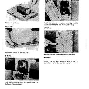 May include: A page from a manual with several black and white images illustrating mechanical assembly steps. Text includes "STEP 32", "STEP 33", "STEP 34", "STEP 35", "STEP 36", and "STEP 37", along with instructions for each step.
