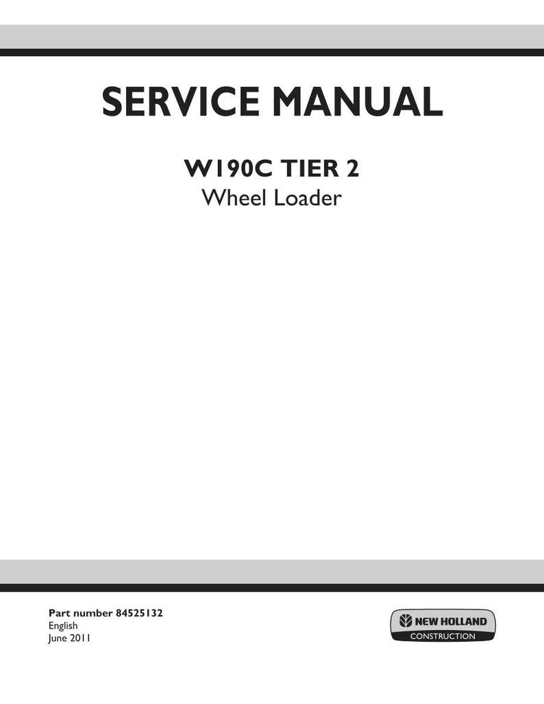 Manual de servicio y reparación para la cargadora de ruedas New Holland W190C Tier 2 / Descarga instantánea en PDF imagen 3
