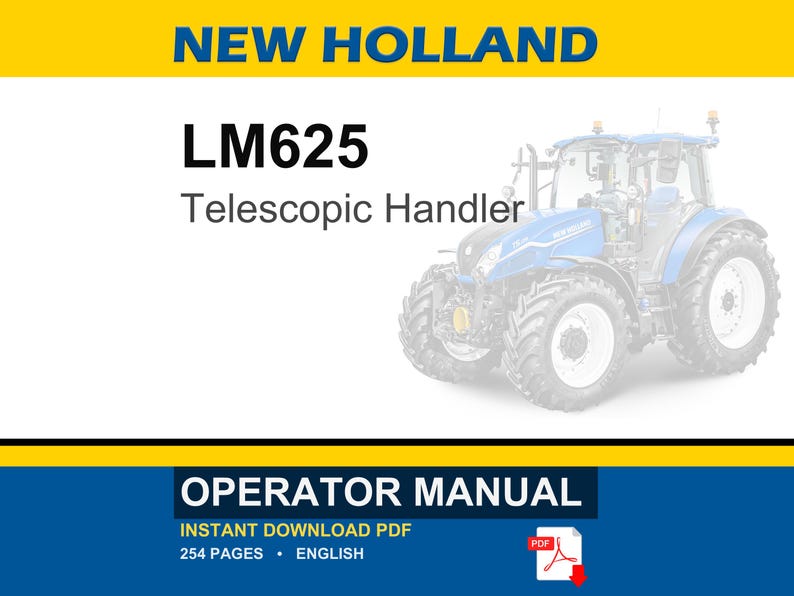 New Holland LM625 Telescopic Handler Operator Owners Operation Manual | Instant PDF Download image 1