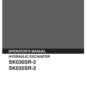 Kobelco SK030SR-2, SK035SR-2 Hydraulic Excavator Operator Owners Operation Manual | Instant PDF Download image 2