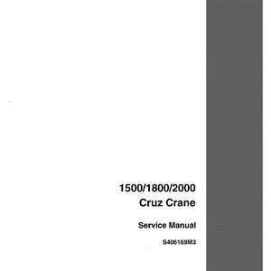 Puede incluir: Un manual de servicio blanco titulado "1500/1800/2000 Cruz Crane" con el texto "Service Manual" y el c&oacute;digo "S406169M3". El logotipo de Case est&aacute; en la esquina inferior derecha. El fondo es blanco con un borde gris.