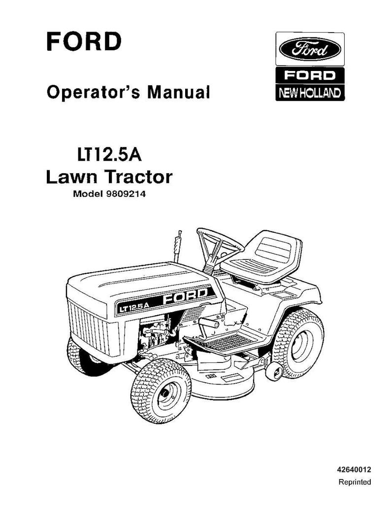 Ford LT12.5A Lawn Tractor Operator Owners Operation Manual | Instant PDF Download image 3