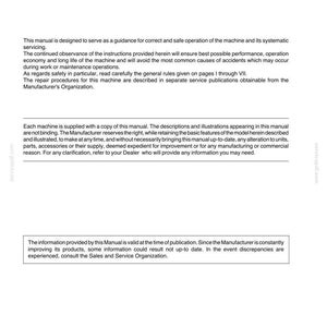K&ouml;nnte beinhalten: Eine Seite aus einem technischen Handbuch mit der &Uuml;berschrift FOREWORD, die schwarzen Text auf wei&szlig;em Hintergrund enth&auml;lt. Sie bietet Anleitungen f&uuml;r den sicheren Betrieb und die Wartung einer Maschine sowie Haftungsausschl&uuml;sse.