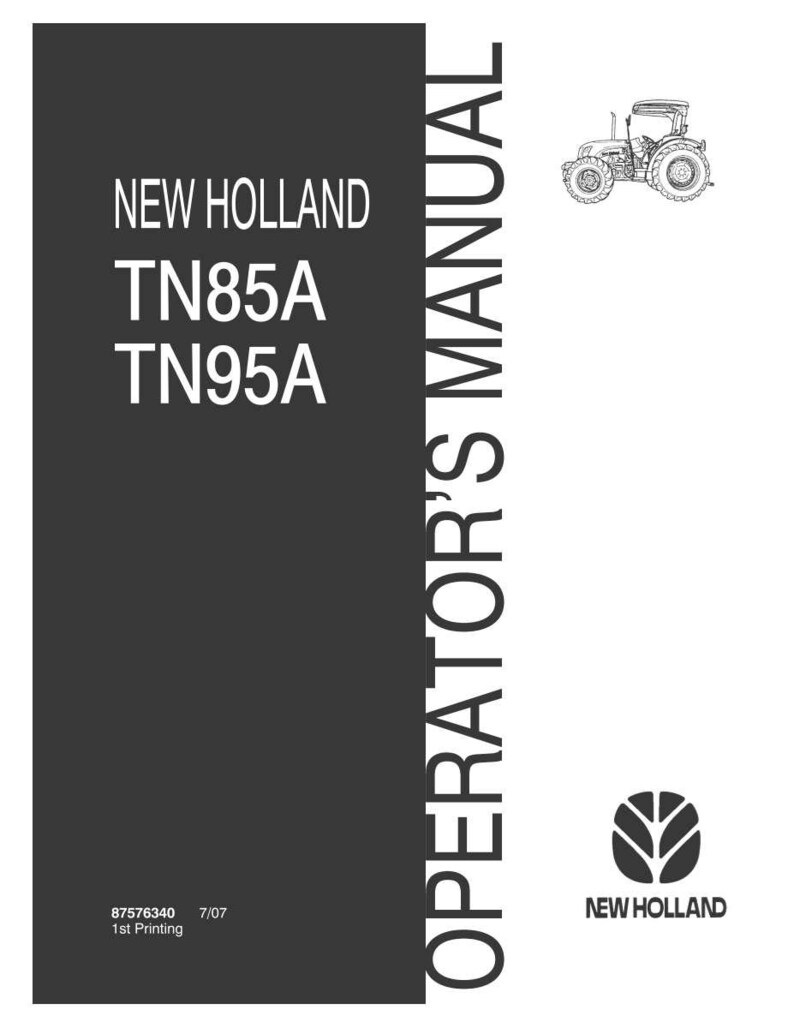 New Holland TN85A, TN95A Tractor Operator Owners Operation Manual | Instant PDF Download image 3