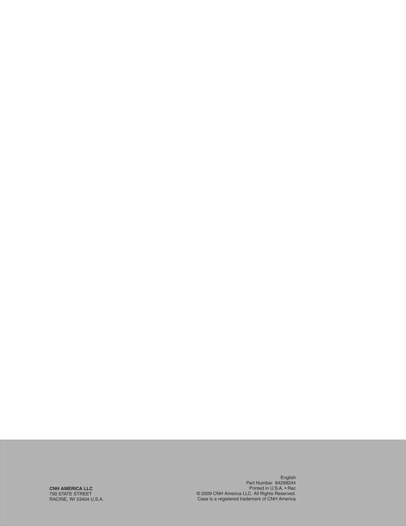 May include: White background with a gray bottom section. The bottom section contains text including the company name "CNH AMERICA LLC" and address. Additional text includes a part number and copyright information.