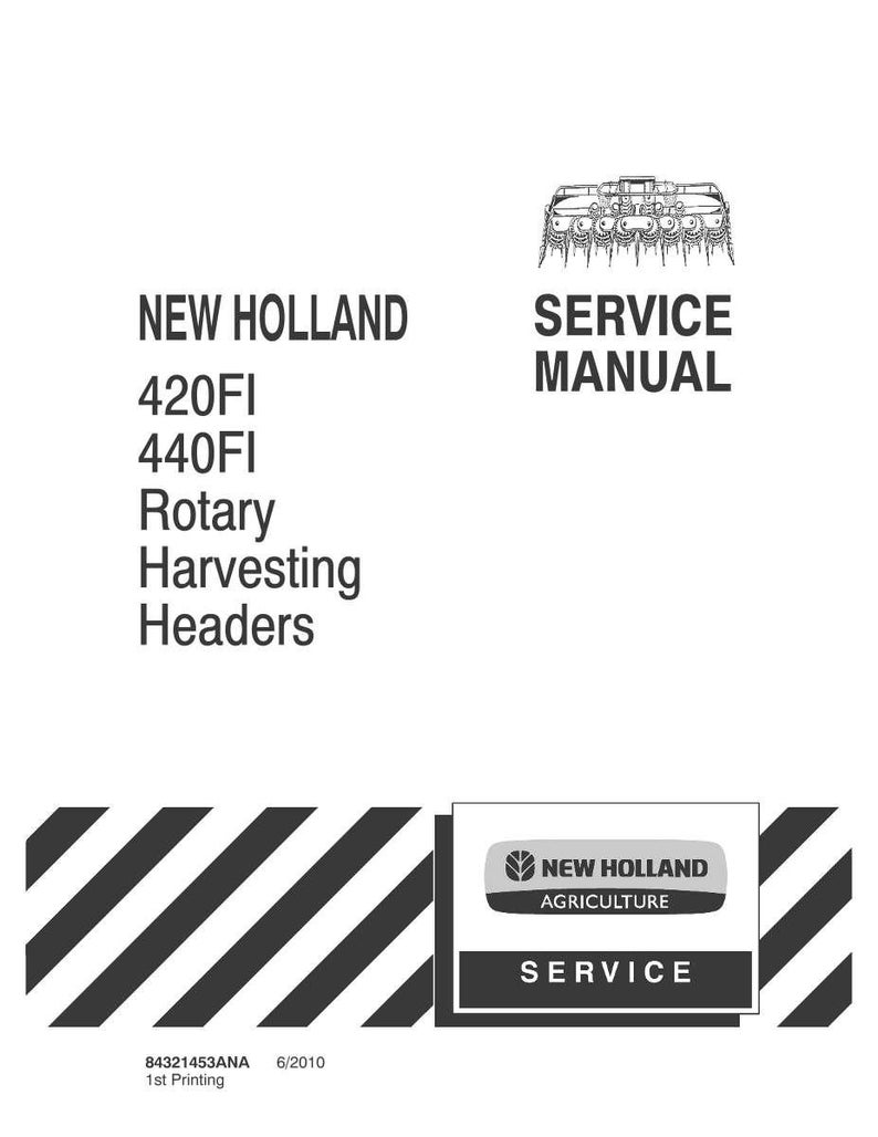 New Holland 420FI, 440FI Rotary Harvesting Header Service Repair Workshop Manual | Instant PDF Download image 3