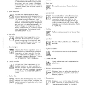 May include: A page from a manual titled "3 - CONTROLS AND INSTRUMENTS" with various icons and text descriptions. Topics include engine coolant, boost temp, alternator, check engine, electric problem, and engine stop.