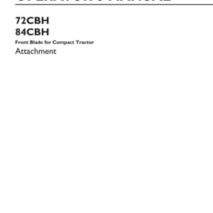 New Holland 72CBH, 84CBH Front Blade for Compact Tractor Attachment Operator Owners Operation Manual | Instant PDF Download image 3