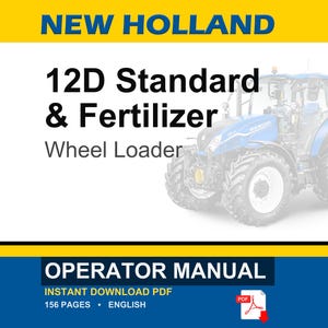 New Holland 12D Standard & Fertilizer Wheel Loader Operator Owners Operation Manual | Instant PDF Download image 1