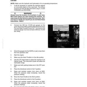 Op de afbeelding: Een technisch document met instructies voor een hydrostatische druktest op een pomp. Het document bevat veiligheidswaarschuwingen, schema's en stapsgewijze procedures voor het testen van de pomp.