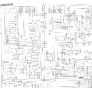 May include: A detailed black and white electrical schematic diagram. The diagram features numerous lines, symbols, and text, likely representing the circuitry and components of an electronic system. The image is on a white background.