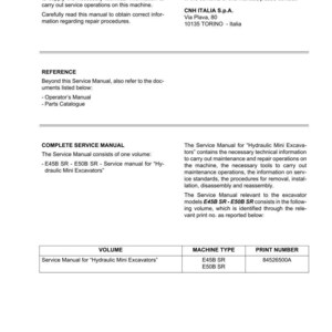 New Holland E45b Sr, E50B SR Hydraulic Mini Excavators Service Repair Workshop Manual | Instant PDF Download image 3
