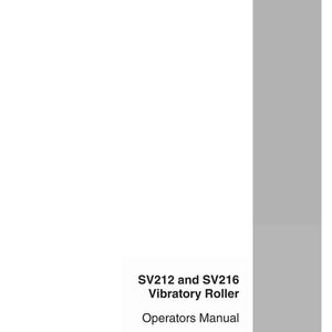May include: A white Operators Manual for the SV212 and SV216 Vibratory Roller. The text is black and includes the model numbers and the CASE logo in the bottom right corner. The background is white and gray.