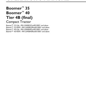 New Holland Boomer 35, Boomer 40 Tier 4B (final) Compact Tractor Operator Owners Operation Manual | Instant PDF Download image 3