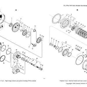 May include: Detailed black and white diagram of transmission components, including gears, rings, and housings. The diagram is labeled with numbers and letters, and includes text that reads "TT, TTR, THT 2000 SERIES TRANSMISSIONS" and "Foldout 15."