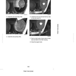 May include: Black and white diagram illustrating the installation of filters and related components. The image includes close-up views of mechanical parts with labels and instructions for maintenance procedures.