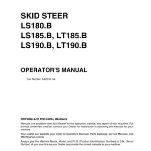 New Holland Ls180.B, Ls185.B, Lt185.B, LS190.B, LT190.B Skid Steer Operator Owners Operation Manual | Instant PDF Download image 3