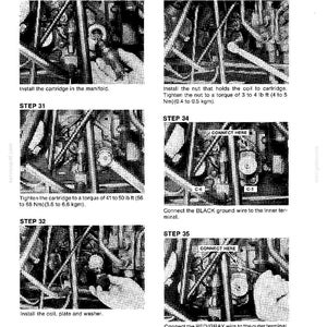 May include: A technical diagram titled "Cartridge and Coil Installation" with step-by-step instructions. The diagram includes images and text detailing the installation process, including tightening torques in pound-feet and Newton-meters.