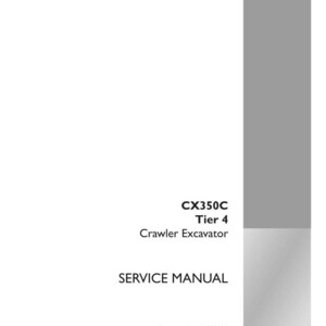 May include: A white service manual for a CX350C Tier 4 Crawler Excavator. The cover includes the text "SERVICE MANUAL" and the Case Construction logo. Part number 84402832, 1st edition English, August 2011.