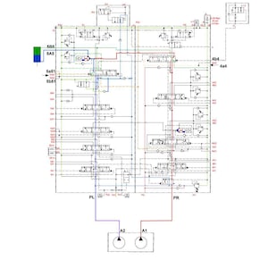Puede incluir: Diagrama t&eacute;cnico con l&iacute;neas, s&iacute;mbolos y texto. El diagrama incluye los n&uacute;meros 8020-25, 5B5, 5A5, 5a51, 5b51, 4b4, 4a4, A1, A2, PL y PR. El diagrama tambi&eacute;n incluye el texto "Cre 7-28481GB" y "Issued 03-03".
