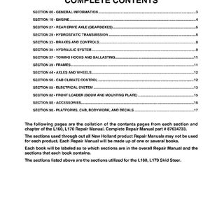 New Holland L160, L170 Skid Steer Service Repair Workshop Manual | Instant PDF Download image 3
