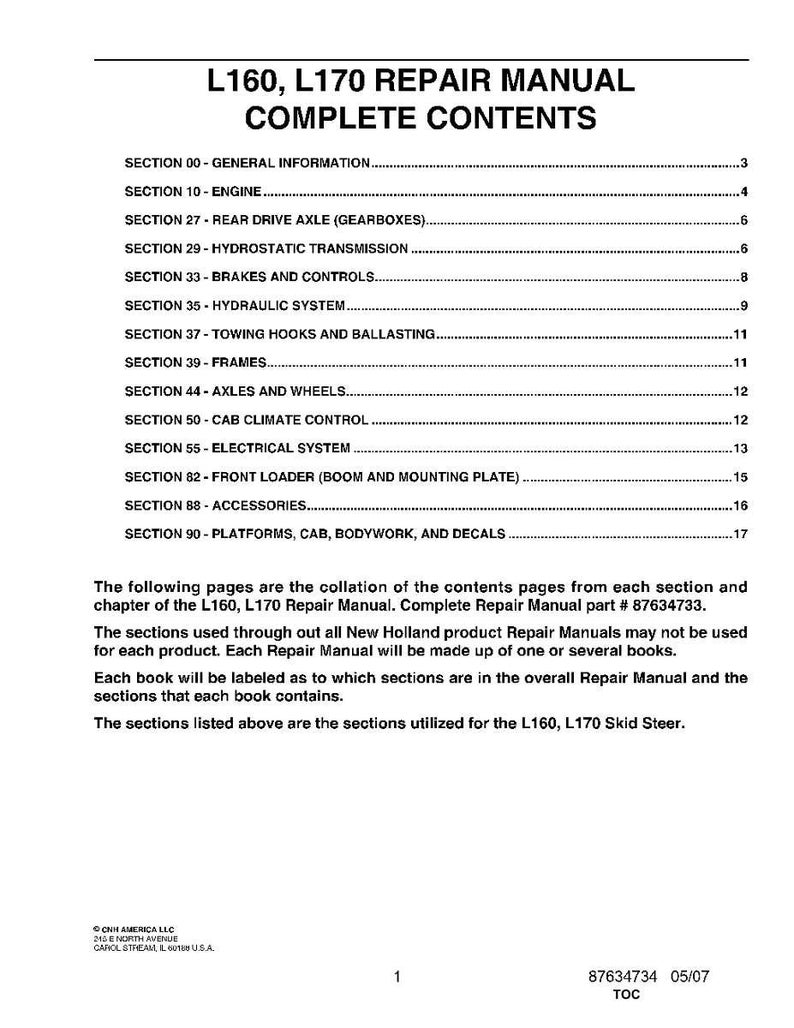 New Holland L160, L170 Skid Steer Service Repair Workshop Manual | Instant PDF Download image 3