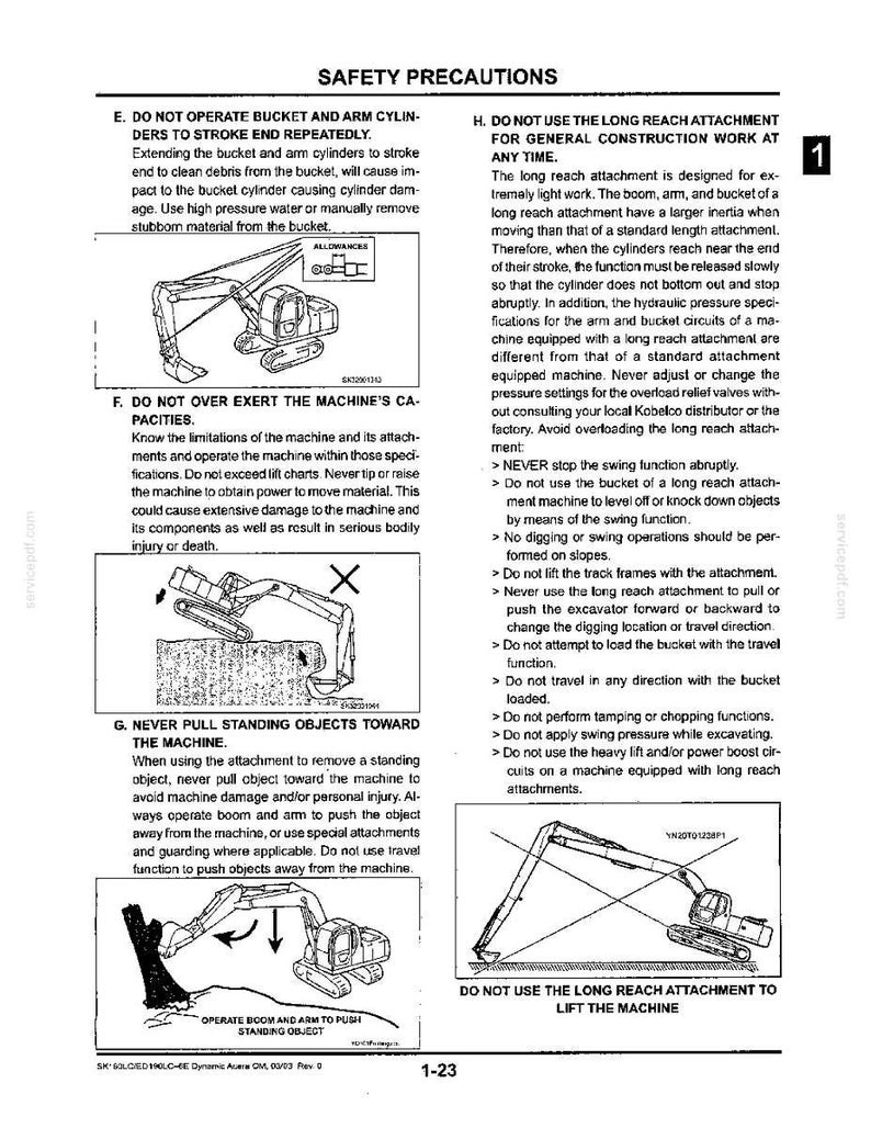 Kobelco Sk160lc-6e, ED190LC-6E Hydraulic Excavator Operator Owners Operation Manual | Instant PDF Download image 3