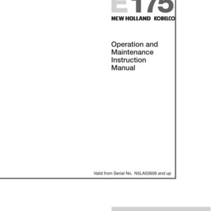 New Holland E175 Crawler Excavator Operator Owners Operation Manual | Instant PDF Download image 3