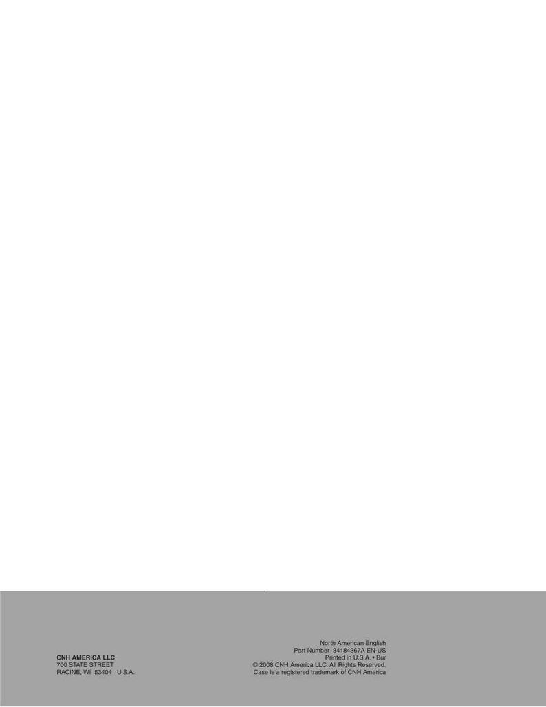 May include: A white background with a gray bottom section. Text in the bottom section includes the company name CNH AMERICA LLC, address, and copyright information. The text also includes the part number 84164367A EN-US.