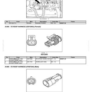 May include: Diagram of electrical system components, including harnesses and connectors. The image shows detailed illustrations of wiring, connectors, and related technical information, with labels and specifications.