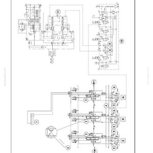 May include: Diagram of a hydraulic system of a dipper, with detailed schematics and labels. The image includes various components and connections, presented in black and white.